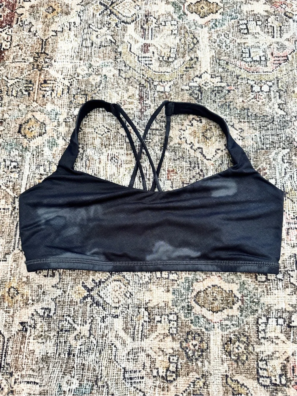 lululemon athletica Black Strappy Sports Bra with Light Logo